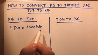 HOW TO CONVERT KG TO TONNES AND TONNES TO KG [upl. by Tedi]