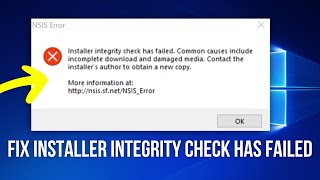 Fix NSIS error installer integrity check has failed windows 10  11 [upl. by Selohcin]