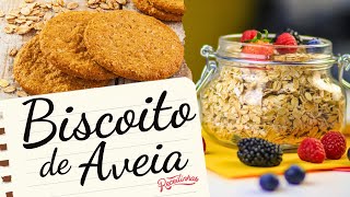 RECEITA CASEIRA SAUDÁVEL DE BISCOITO DE AVEIA RICO EM FIBRAS  RECEITINHAS [upl. by Gellman454]