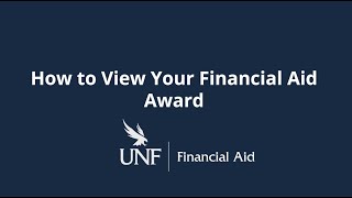 How to View Your Financial Aid Award [upl. by Lamak]