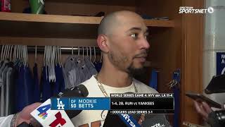 Mookie Betts Postgame Interview after His First Game Back from Injury [upl. by Nnyroc]