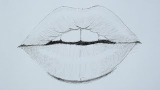 How to draw lips using pencil for beginners [upl. by Edme880]