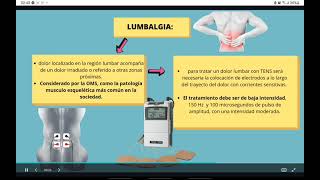 APLICACIÓN DE TENS EN DOLOR LUMBAR [upl. by Anirdnajela876]