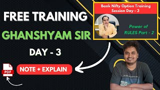 Bank Nifty Option Free Training Session Day  3  Power of Rules Part 2 artofoptionlearning [upl. by Imoen]