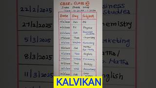 Cbse Class 12 Date Sheet 2025  Exam Date kalvikan datesheet2025 [upl. by Nylesaj]