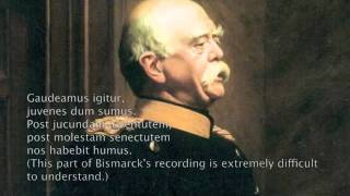 Otto von Bismarck 18151898 Einzige Aufnahme Oktober 1889 Edison Phonograph [upl. by Auhsot840]