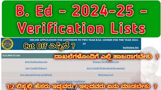 B Ed Verification List 202425  B Ed Online Application  12 Documents Verification [upl. by Davey]