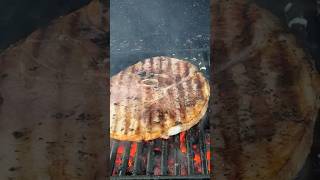 How to Grill Ham Steak Over Oak Fire [upl. by Alegnave631]