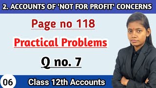 12th account chapter 2 practical problems 7  account of not for profit concern lecture 6 [upl. by Nosinned]