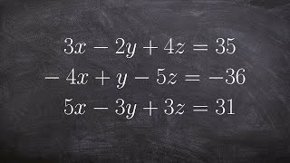 Solve a system with three variables [upl. by Odrahcir]