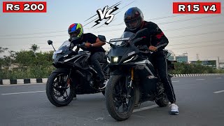 Finally New Pulsar RS200 Vs R15 Drag Race 🏁🔥 [upl. by Aken]