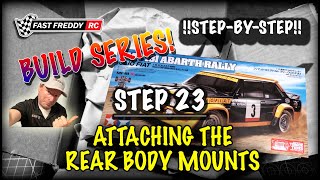 Tamiya Fiat 131 Abarth Rally on the MF01X Chassis  Step 23  Attaching the Rear Body Mounts [upl. by Sampson503]