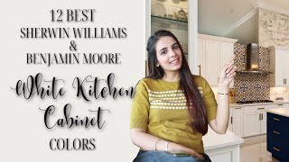 12 BEST SHERWIN WILLIAMS and BENJAMIN MOORE White Kitchen Cabinet Colors [upl. by Atal]