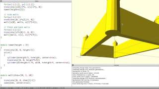 OpenSCAD Tutorial 2 modules loops and castles [upl. by Bergwall]