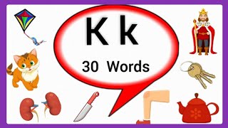 Letter K words for kids K letter words Words start with letter KK wordsK for words [upl. by Kernan]