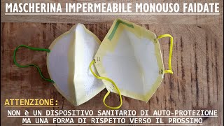 mascherina monouso fai da te 5 minuti senza cucire disposable mask DIY no sew StayHome [upl. by Fanchan]