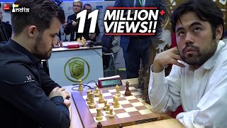 The title game  Magnus Carlsen vs Hikaru Nakamura  World Blitz 2019 Playoff Game 2 [upl. by Kuth268]