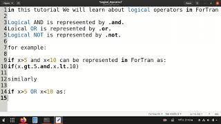 ForTran 14Logical Operators in ForTran [upl. by Nylesoy108]