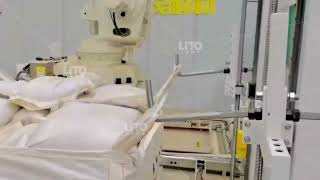 The process of palletizing and loading ton bags with a small bag robotic arm [upl. by Oiramrej]