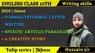 Writing Skills dialogue jkbose class 10th English 2024 By Tahir Sir [upl. by Pastelki]