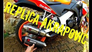 Unboxing  montage  sound test  NEW akrapovic replica 125cbr FR [upl. by Jahdiel]