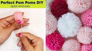 How To Make Perfect PomPom at Home Secret To a Perfect PomPom Woolen Craft Ideas Quick Easy Pompom [upl. by Caterina330]