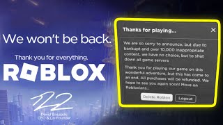 ROBLOX IS SHUTTING DOWN JANUARY 1 [upl. by Hanad]