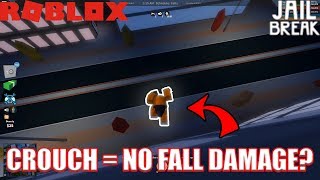 Crouch to PREVENT FALL DAMAGE  Roblox Jailbreak Myth Busting [upl. by Dnama]