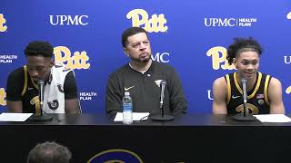 Pitt Mens Basketball  Postgame vs Virginia Tech  Jeff Capel Jaland Lowe and Zack Austin [upl. by Nalor]