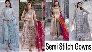 Semi stitch gowns  karachi hub by nadia  2024 [upl. by Nagorb]