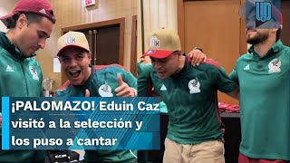 🎙😂 Eduin Caz de Grupo Firme visita a la Selección Mexicana antes de la semifinal de la Copa Oro 🎙😂 [upl. by Aeht]