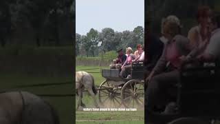 visitors travel around in horsedrawn carriages [upl. by Havstad403]