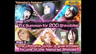 NxB NV 9000 Shinobites Valentines Summons Reroll  Naruto x Boruto Ninja Voltage [upl. by Hieronymus]