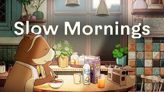 Slow Mornings ☕️ jazzy lofi beats  chill instrumental mix [upl. by Eihcir]