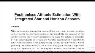 Positionless Attitude Estimation With Integrated Star and Horizon Sensors [upl. by Rehotsirk]