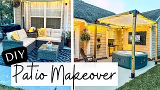 DIY Patio Makeover on a Budget  2023 Backyard Makeover Ideas  Outdoor Decorating  DIY Pergola [upl. by Domenech]