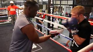 TJ Dillashaw padwork with Jeff Mayweather [upl. by Jessy]