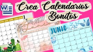 COMO HACER CALENDARIOS BONITOS EN WORD✨ COMO INSERTAR CALENDARIO EN WORD💖 FÁCIL Y RÁPIDO✅ [upl. by Acinat289]