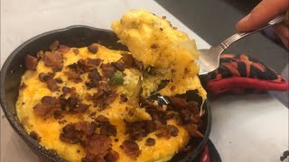 The BEST Way to COOK Scrambled EGGs 🥚🍳 KETO EGG Omelette Cast Iron Skillet Denny’s Scramble RECIPE [upl. by Ymma45]