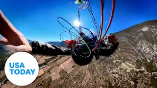 Entangled paraglider survives parachute failure  USA TODAY [upl. by Liba]