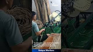 Straw rope making process  The workers do their job perfectly  machine shorts [upl. by Etnoed]