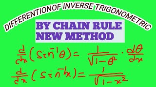 Derivative of inverse trigonometric function by chain rule  Lecture4  satyamjyoti [upl. by Nnaylrebmik]