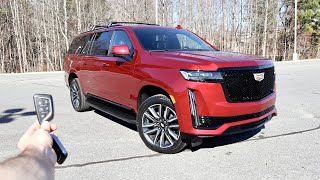 2022 Cadillac Escalade ESV 4wd Sport Start Up Walkaround and Review [upl. by Yenruoj485]