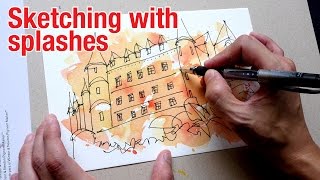 Sketching with Watercolour Splashes [upl. by Assirram]