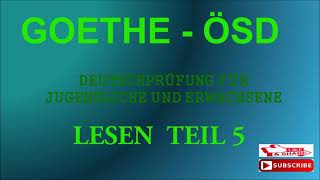 Zertifikat B1 Deutschprüfung für Jugendliche und Erwachsene Lesen Teil 5 mit Lösungen [upl. by Inhsor]