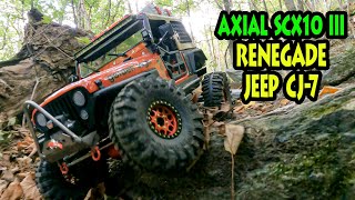 INSANE CRAWLING POWER Red Golden Eagle Red Jeep Renegade CJ7 110 Axial SCX10 III subscribe [upl. by Marabelle965]