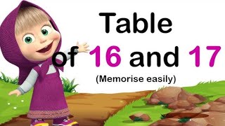 Maths 1617 table Maths16 to 17 table kid education maths viral video table [upl. by Ative]