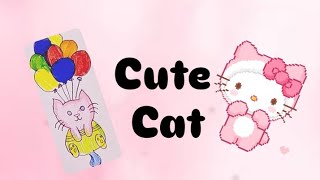 Cute cat colouring🖍️🐱 easy drawing of cute cat🐱😍  cat colouring 🐱😍🖍️ [upl. by Chuck]