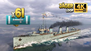 Destroyer Jäger Fantastic 61 torpedo hits  World of Warships [upl. by Nerta]