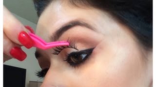 HOW TO APPLY FALSE EYELASHES  BEGINNERS EDITION [upl. by Yellehs]